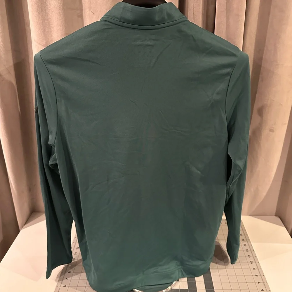 adidas Men's Green and Gray 1/4 Zip lightweight pullover - Picture 2 of 9